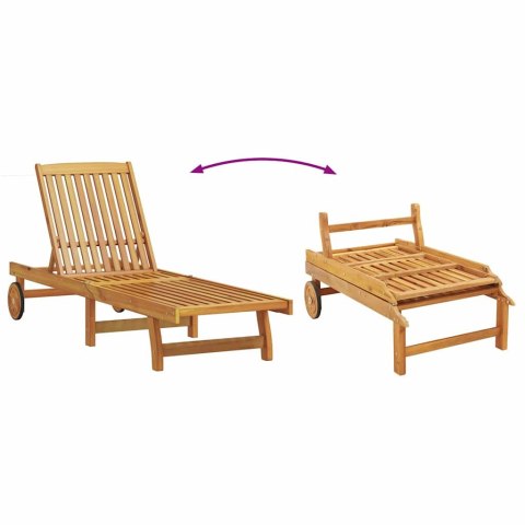 Leżak 2-osoba 3 pcs Brązowy Lite Drewno Akacji