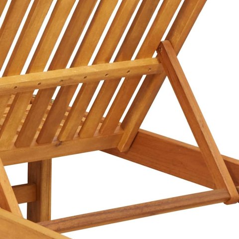 Leżak 2-osoba 3 pcs Brązowy Lite Drewno Akacji