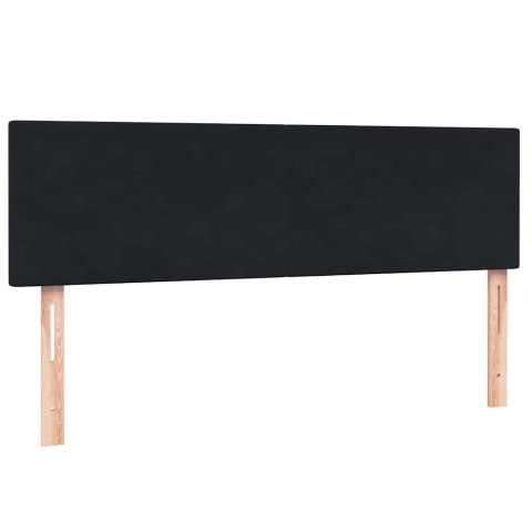Łóżko kontynentalne z materacem, czarne, 160x210 cm, aksamit