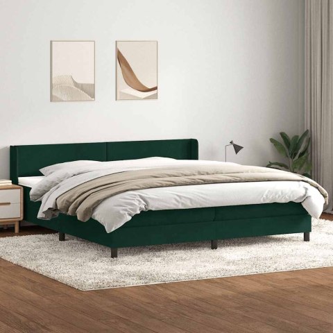 Łóżko typu Box Spring z materacem Ciemnozielone 180x220 cm