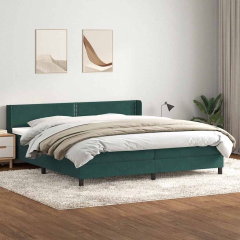 Łóżko typu Box Spring z materacem Ciemnozielone 180x220 cm