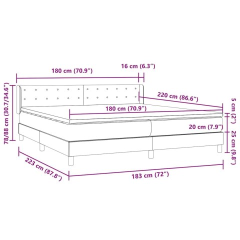 Łóżko typu Box Spring z materacem Ciemnozielone 180x220 cm