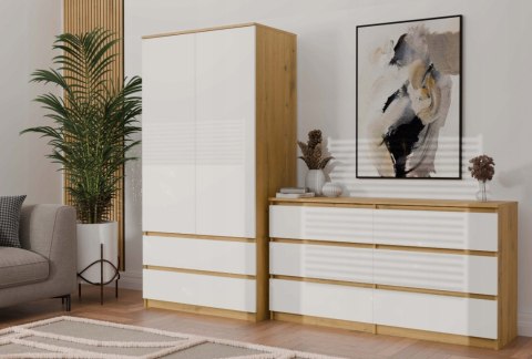 M6 MALWA KOMODA 140 CM 6 SZUFLAD ART/BIEL KOMPLET