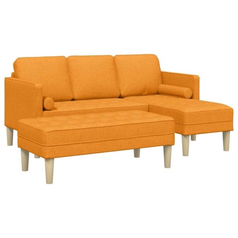 Zestaw Sof z poduszką 2 pcs Ciemny Żółty Poliester