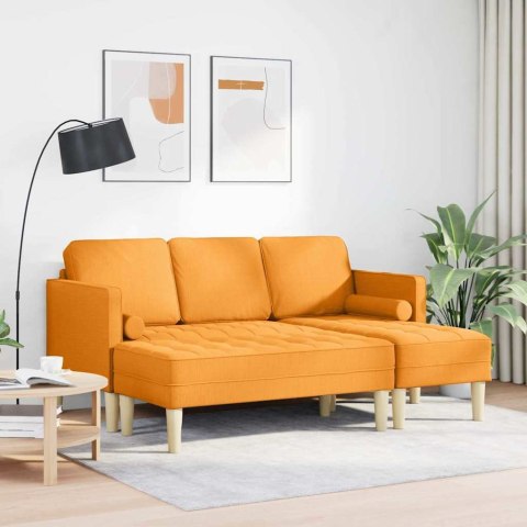 Zestaw Sof z poduszką 2 pcs Ciemny Żółty Poliester