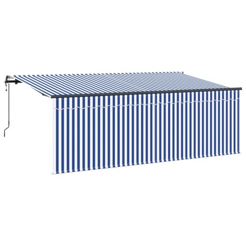 Markiza zwijana Niebieski i biały 350 x 200 cm