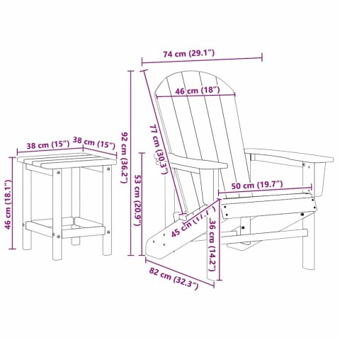 Krzesło Ogrodowe 3 pcs Jasnoszary Polietylen