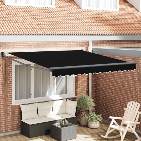Markiza zwijana Czarny 350 x 250 cm Poliester i aluminium