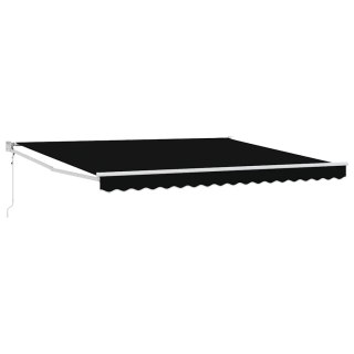 Markiza zwijana Czarny 400 × 300 cm Poliester i aluminium