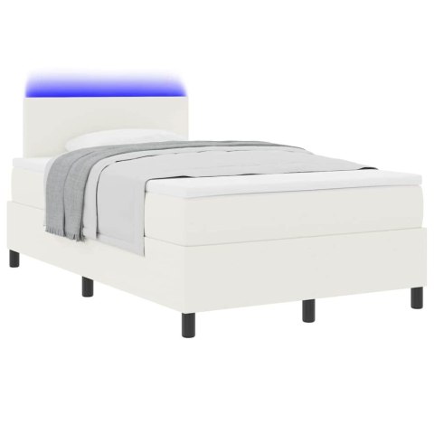 Łóżko z sprężyną LED Z zagłówkiem Kremowy i Biały 120 x 190 cm