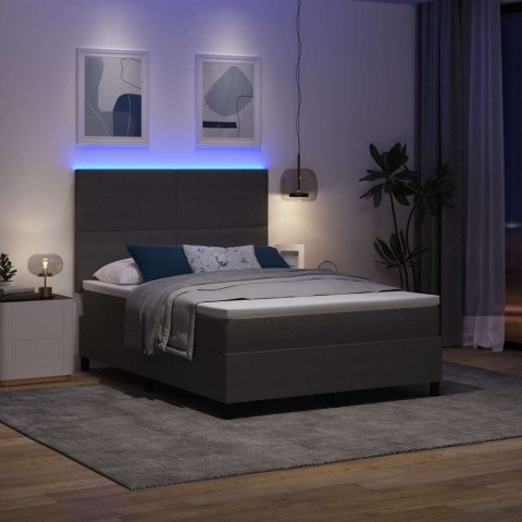 Łóżko z sprężyną LED Jasnoszary i biały. 140 x 190 cm
