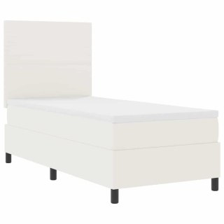 Łóżko z sprężyną LED Z zagłówkiem Kremowy i Biały 100 x 200 cm