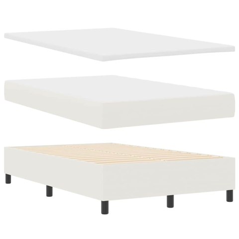 Łóżko z sprężyną LED Z zagłówkiem Kremowy i Biały 120 x 190 cm