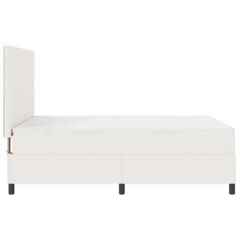 Łóżko z sprężyną LED Z zagłówkiem Kremowy i Biały 140 x 190 cm