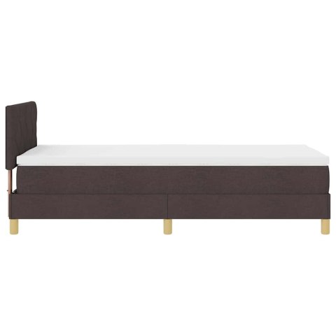 Łóżko sprężynowe z materacem Ciemny brąz 100 x 200 cm tkanina