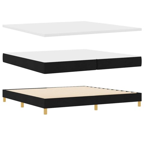 Łóżko sprężynowe z materacem Czarny 200 x 200 cm tkanina