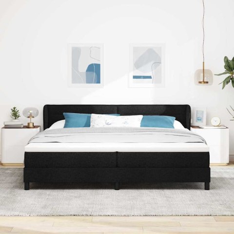 Łóżko sprężynowe z materacem Czarny 200 x 200 cm tkanina