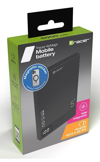 TRACER POWERBANK AIRMAG1 5000MAH PD20W+15W MAG