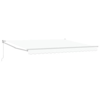 Markiza zwijana Biały 400 × 300 cm Poliester i aluminium
