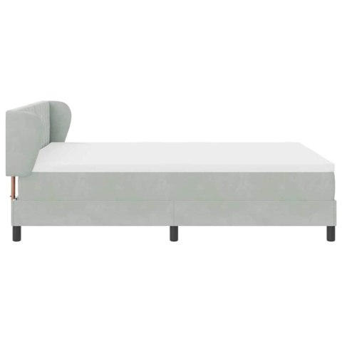 Łóżko sprężynowe z materacem Jasnoszary 140 x 200 cm Aksamit