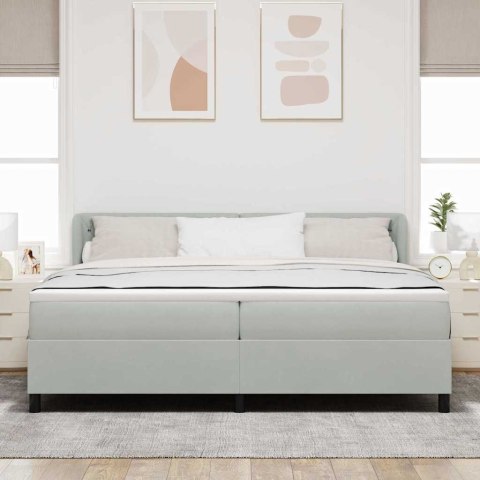 Łóżko sprężynowe z materacem Jasnoszary 200 x 200 cm Aksamit