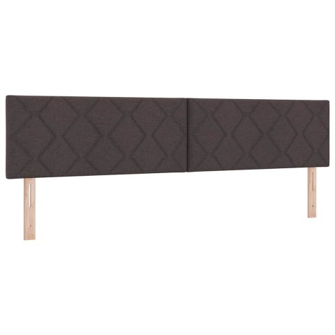 Łóżko sprężynowe z materacem Ciemny brąz 200 x 200 cm Poliester