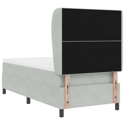Łóżko sprężynowe z materacem Jasnoszary 200 x 80 cm Poliester
