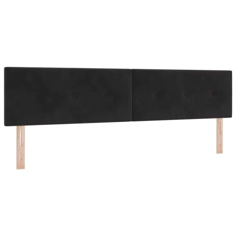 Łóżko sprężynowe z materacem Czarny 200 x 200 cm Poliester