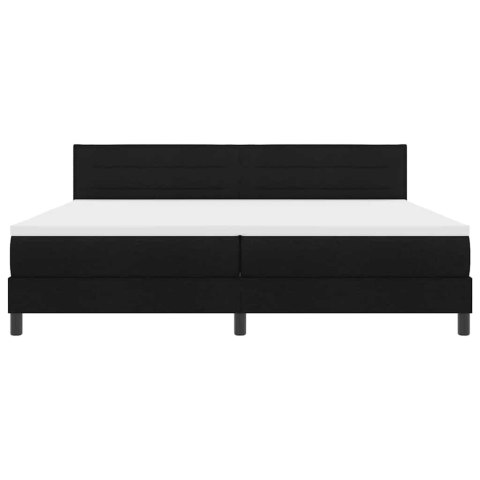 Łóżko sprężynowe z materacem z LED Czarny 200 x 200 cm tkanina