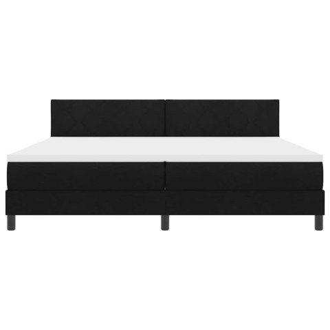 Łóżko sprężynowe z materacem z LED Czarny 200 x 200 cm tkanina