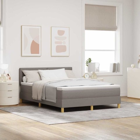 Łóżko z sprężyną LED z LED Ciemnoszary 160 x 200 cm tkanina