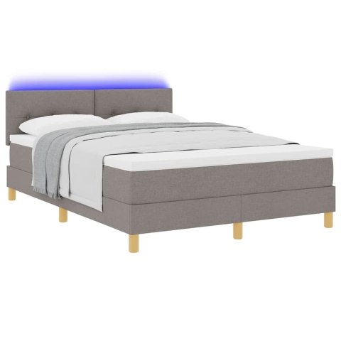 Łóżko z sprężyną LED z LED Ciemnoszary 160 x 200 cm tkanina