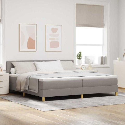 Łóżko z sprężyną LED z LED Ciemnoszary 200 x 200 cm tkanina