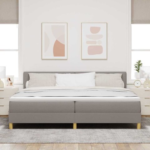 Łóżko z sprężyną LED z LED Ciemnoszary 200 x 200 cm tkanina