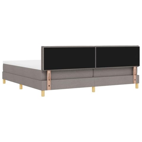 Łóżko z sprężyną LED z LED Ciemnoszary 200 x 200 cm tkanina
