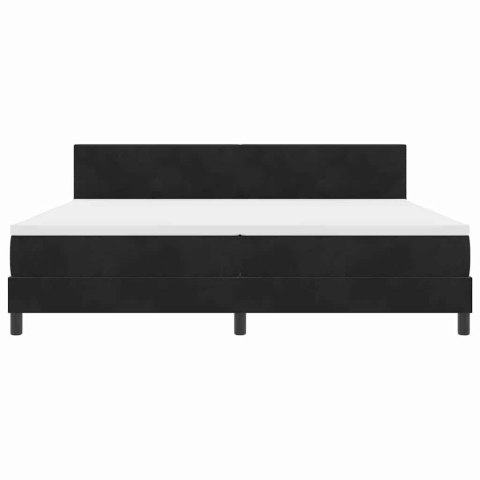Łóżko z sprężyną LED z materacem Czarny 200 x 200 cm Aksamit