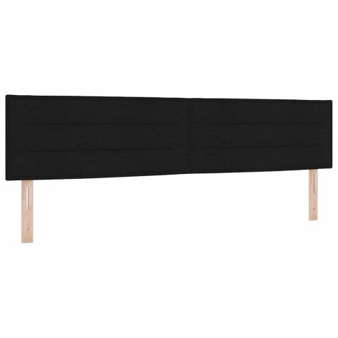 Łóżko z sprężyną LED z materacem Czarny 200 x 200 cm tkanina