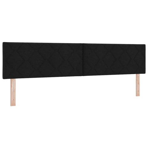 Łóżko z sprężyną LED z materacem Czarny 200 x 200 cm tkanina