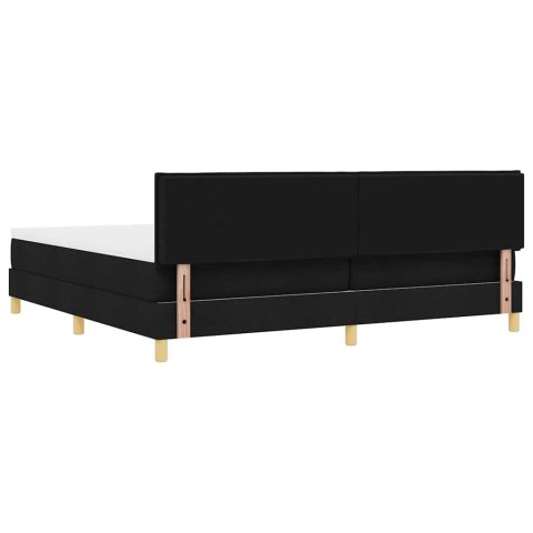Łóżko z sprężyną LED z materacem Czarny 200 x 200 cm tkanina