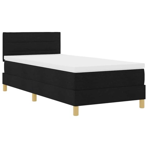 Łóżko z sprężyną LED z materacem Czarny 80 x 200 cm tkanina