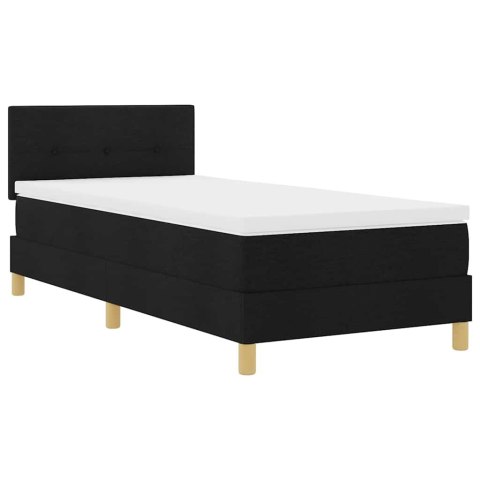 Łóżko z sprężyną LED z materacem Czarny 80 x 200 cm tkanina
