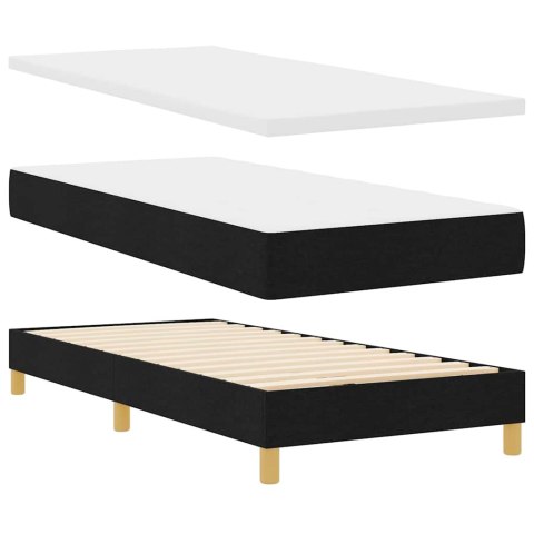 Łóżko z sprężyną LED z materacem Czarny 80 x 200 cm tkanina