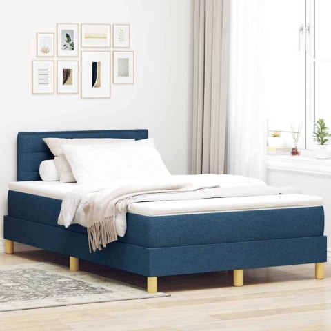 Łóżko z sprężyną LED z materacem Niebieski 120 x 190 cm tkanina