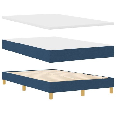 Łóżko z sprężyną LED z materacem Niebieski 120 x 190 cm tkanina