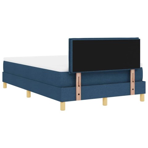 Łóżko z sprężyną LED z materacem Niebieski 120 x 190 cm tkanina