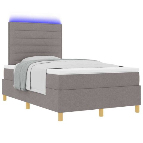 Łóżko z sprężyną LED Ciemnoszary 120 x 190 cm tkanina