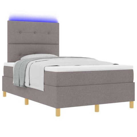 Łóżko z sprężyną LED Ciemnoszary 120 x 190 cm tkanina