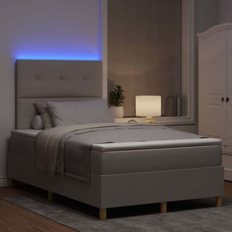 Łóżko z sprężyną LED Ciemnoszary 120 x 190 cm tkanina