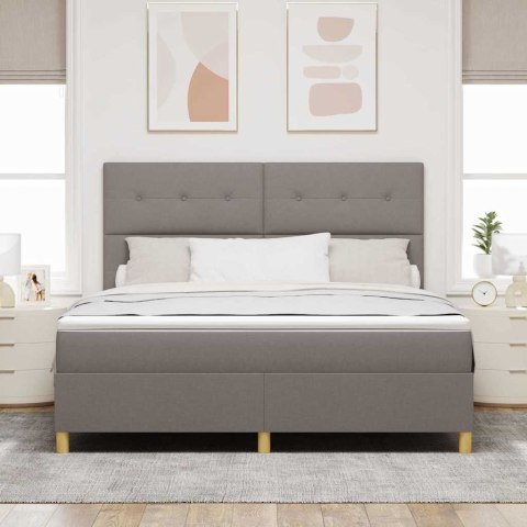 Łóżko z sprężyną LED Ciemnoszary 180 x 200 cm tkanina