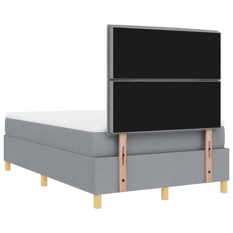 Łóżko z sprężyną LED Jasnoszary 120 x 200 cm tkanina